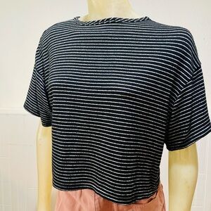 Striped Black and White Short Sleeve Tee